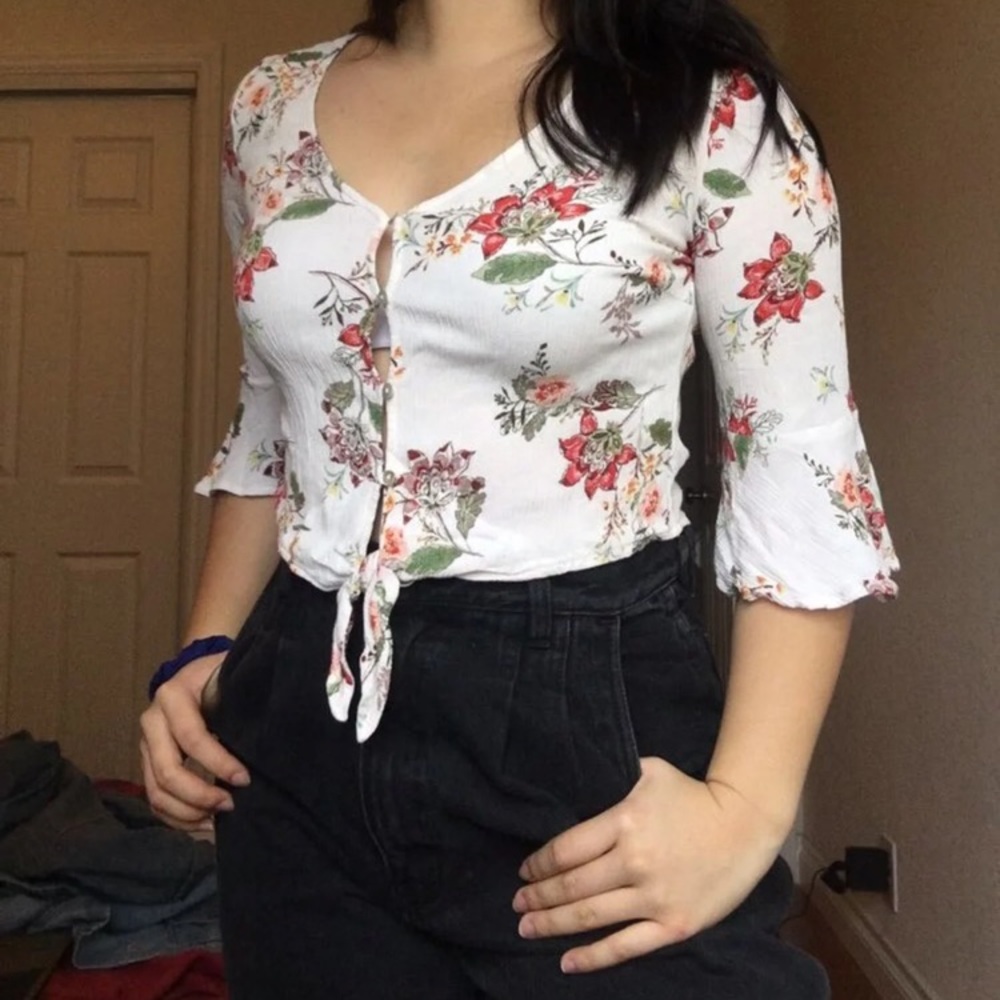 floral tie top